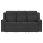 Brentwood Upholstered Motion Reclining Sofa Dark Charcoal by Coaster Furniture 10