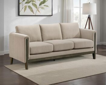 Islington Fabric Upholstered Panel Arm Sofa Taupe by Coaster Furniture