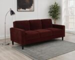 Ruth 77-inch Fabric Upholstered Track Arm Sofa Rust Red by Coaster Furniture 8