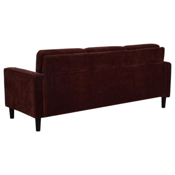 Ruth 77-inch Fabric Upholstered Track Arm Sofa Rust Red by Coaster Furniture
