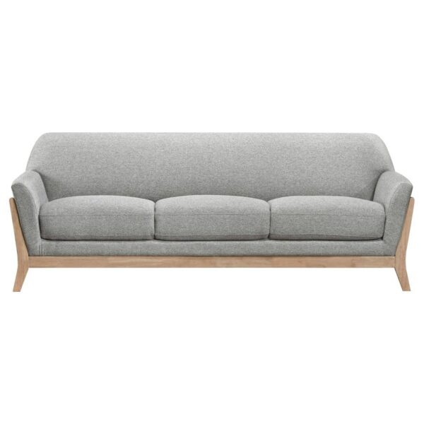 Vaughn Retro Wood Frame Grey Sofa by Coaster Furniture