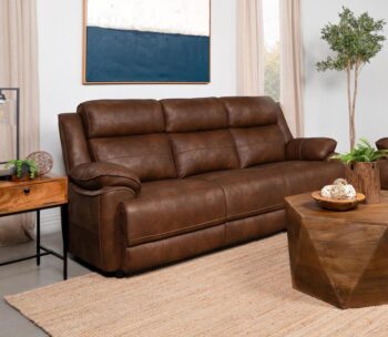 Ellington Upholstered Padded Arm Sofa Dark Brown by Coaster Furniture
