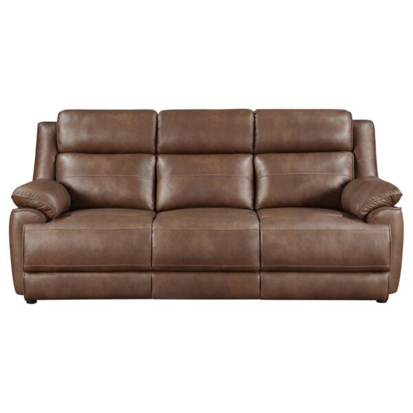 Ellington Upholstered Padded Arm Sofa Dark Brown by Coaster Furniture - Image 2
