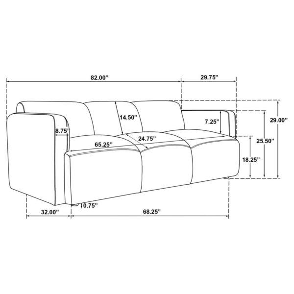 Dorset Sculptural Brown Three-Seat Sofa by Coaster Furniture