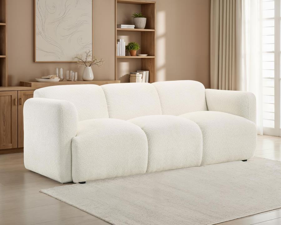 Dorset Fabric Upholstered Round Track Arm Sofa White By Coaster Furniture Luxury Living Room Furniture Mobilia Cleopatra 3 Dorset Fabric Upholstered Round Track Arm Sofa White by Coaster Furniture 3