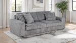 Jacana Corduroy Upholstered Dual Power Chaise Sofa Gray by Coaster Furniture 8