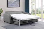 Rylie Upholstered Sofa Sleeper with Queen Mattress Gray by Coaster Furniture 10