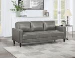 Ruth Gray Faux Leather Sofa by Coaster Furniture
