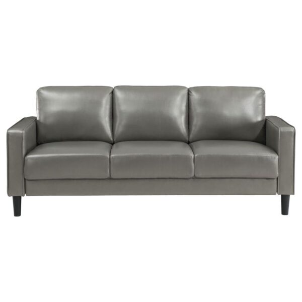 Ruth Gray Faux Leather Sofa by Coaster Furniture