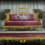 Handmade Gold Magenta Orchid Sofa 15