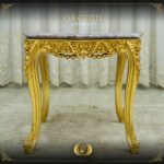 Handmade Gold Magenta Orchid End Table 11