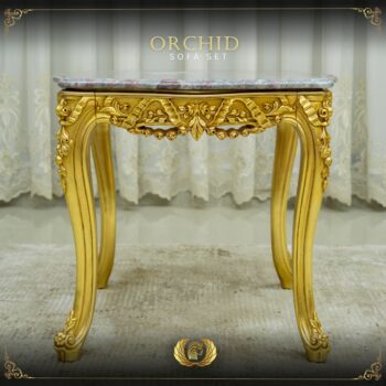 Handmade Gold Magenta Orchid End Table