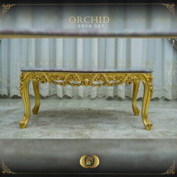Handmade Gold Magenta Orchid Coffee Table