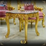 Handmade Gold Magenta Orchid End Table 12