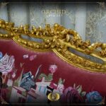 Handmade Gold Magenta Orchid Sofa Set 27