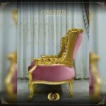 Handmade Gold Magenta Orchid Chair 22