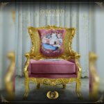 Handmade Gold Magenta Orchid Chair 19