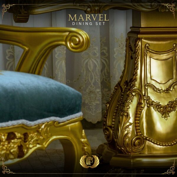 9Pcs Handmade Gold Marvel Dining 16