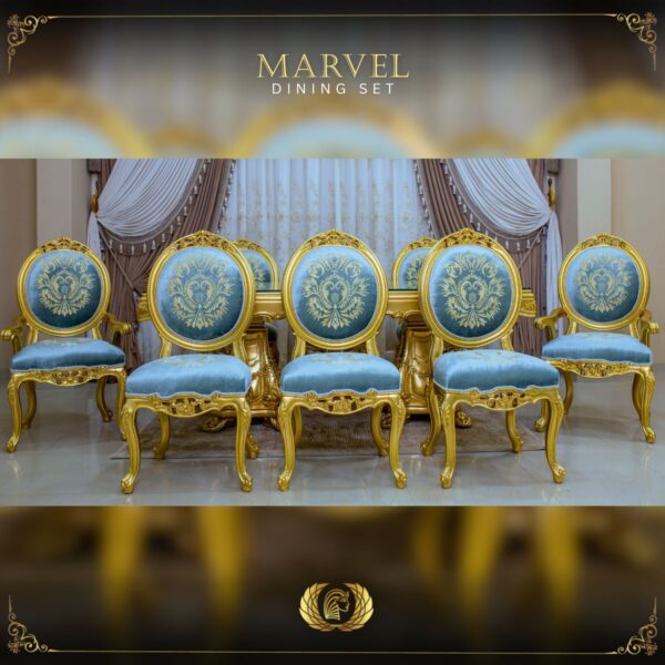 9Pcs Handmade Gold Marvel Dining 14