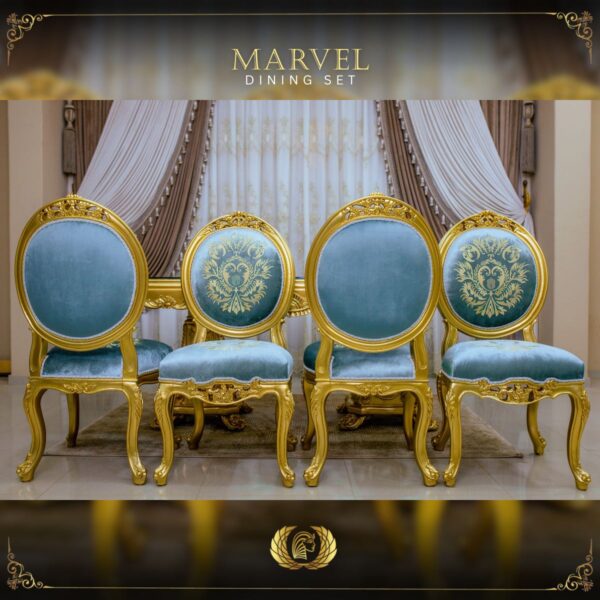 9Pcs Handmade Gold Marvel Dining 13