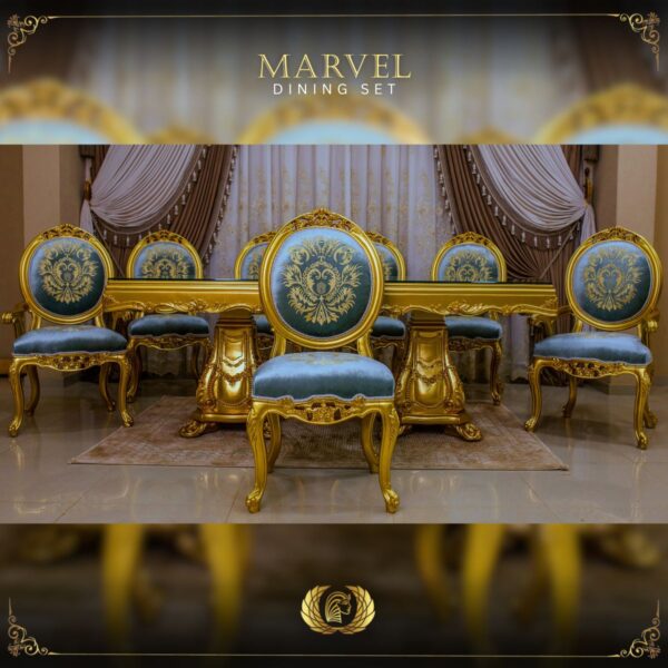 9Pcs Handmade Gold Marvel Dining 12
