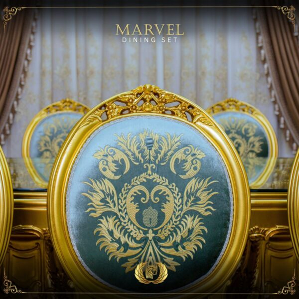 9Pcs Handmade Gold Marvel Dining 18