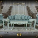 5Pcs Handmade Pearl Mint Green Concord Sofa Set 25
