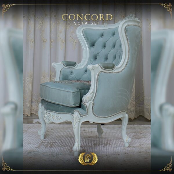 5Pcs Handmade Pearl Mint Green Concord Sofa Set 19