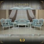 5Pcs Handmade Pearl Mint Green Concord Sofa Set 24