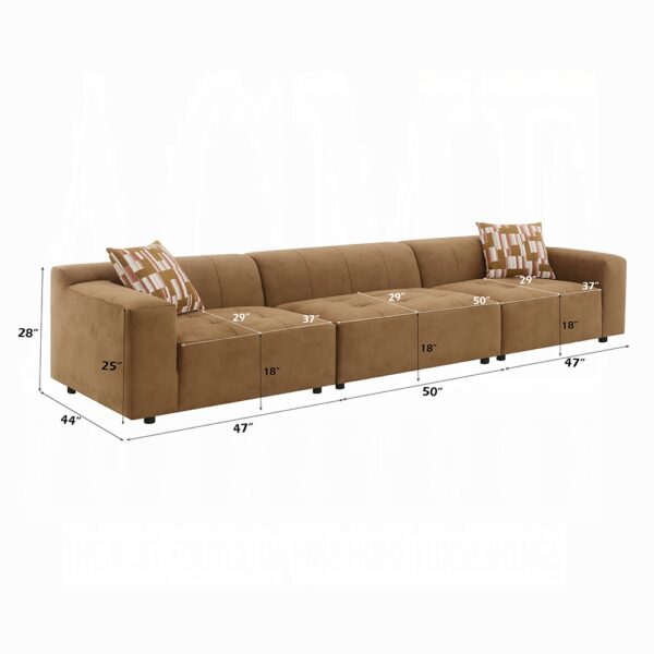 Zoey Modular – RF Arm Chair with Pillow in Chocolate Suede LV05392 By ACME 17