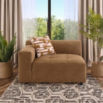 Zoey Modular – RF Arm Chair with Pillow in Chocolate Suede LV05392 By ACME
