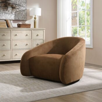 Zoey Accent Chair with Swivel in Chocolate Suede AC03804 By ACME