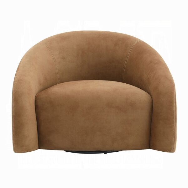 Zoey Accent Chair with Swivel in Chocolate Suede AC03804 By ACME 10
