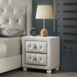 Reggie Nightstand in Beige Fabric Finish BD04503 By ACME