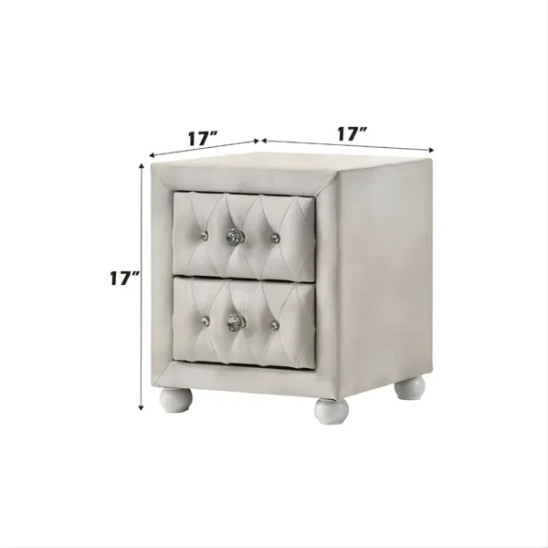 Reggie Nightstand in Beige Fabric Finish BD04503 By ACME - Image 3