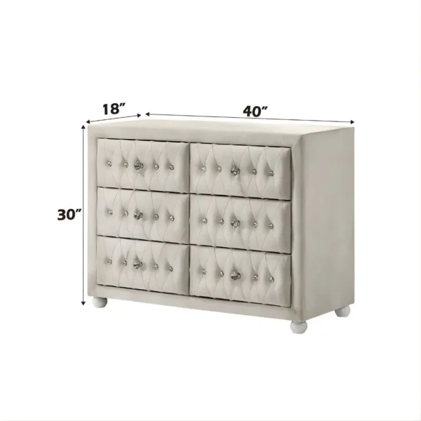 Reggie Dresser in Beige Fabric Finish BD04505 By ACME - Image 3