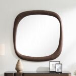 Dana Dark Walnut Faux Marble Accent Mirror AC03092 By ACME Luxury Bedroom Dressers & Mirrors Mobilia Cleopatra 9 Dana Dark Walnut Faux Marble Accent Mirror AC03092 By ACME 9