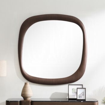 Dana Dark Walnut Faux Marble Accent Mirror AC03092 By ACME