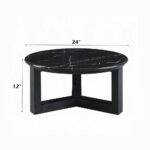 Dara Natural Marble Top Round Coffee Table LV03635 By ACME Luxury Coffee Tables Mobilia Cleopatra 13 Dara Natural Marble Top Round Coffee Table LV03635 By ACME 13