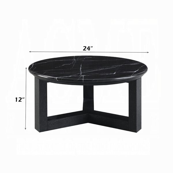 Dara Natural Marble Top Round Coffee Table LV03635 By ACME 9