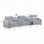 Fullar Light Gary Modular Power Motion Armless Recliner LV03312 By ACME Recliners Mobilia Cleopatra 22 Fullar Light Gary Modular Power Motion Armless Recliner LV03312 By ACME 22