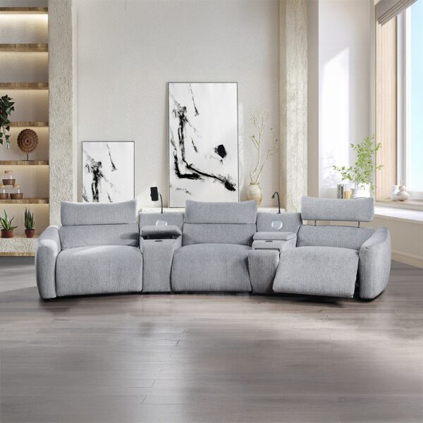 Fullar Light Gary Modular Power Motion Armless Recliner LV03312 By ACME 16