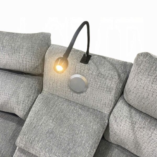 Fullar Light Gary Chenille Modular Console with Speaker & Cup Holder LV03311 By ACME 13