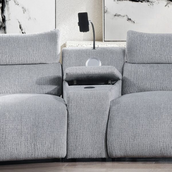 Fullar Light Gary Modular Console with Wireless Charger LV03313 By ACME 12
