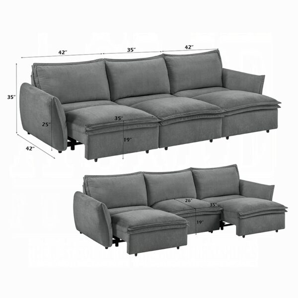 Eaden Gray Power Sectional Sofa with Sleeper LV03575 By ACME 14
