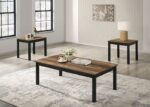 Findlay 3 PC Brown Coffee Table Set FM42900BR by Furniture of America 10