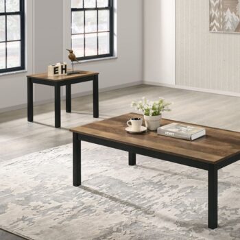 Findlay 3 PC Brown Coffee Table Set FM42900BR by Furniture of America