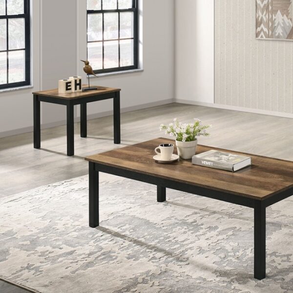 Findlay 3 PC Brown Coffee Table Set FM42900BR by Furniture of America 6