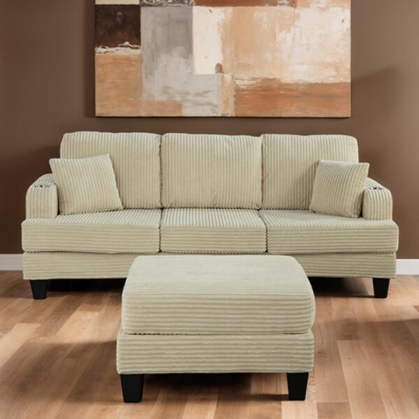Moretaine Beige Corduroy Sofa SL6932BG-SF-PK by Furniture of America 9