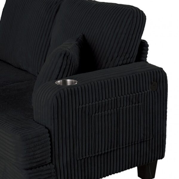 Moretaine Contemporary Black Sofa SL6932BK-SF-PK by Furniture of America 10